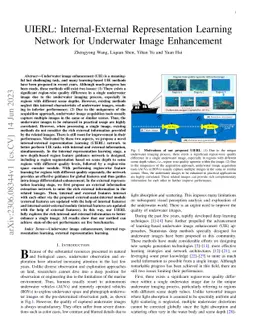 UIERL: Internal-External Representation Learning Network for Underwater
  Image Enhancement
