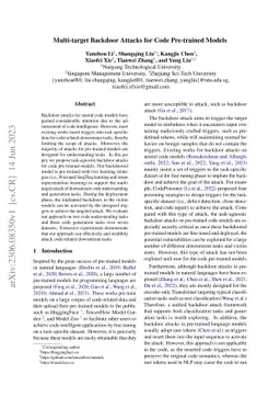 Multi-target Backdoor Attacks for Code Pre-trained Models