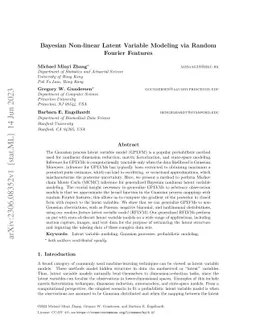 Bayesian Non-linear Latent Variable Modeling via Random Fourier Features