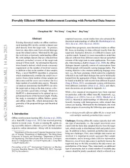 Provably Efficient Offline Reinforcement Learning with Perturbed Data
  Sources