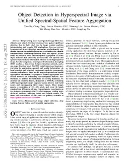 Object Detection in Hyperspectral Image via Unified Spectral-Spatial
  Feature Aggregation