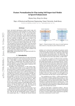 Feature Normalization for Fine-tuning Self-Supervised Models in Speech
  Enhancement