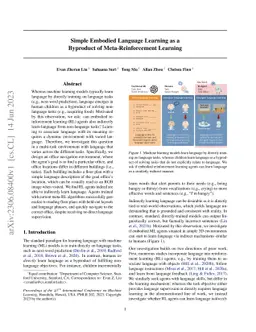 Simple Embodied Language Learning as a Byproduct of Meta-Reinforcement
  Learning