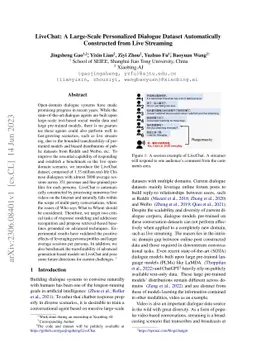 LiveChat: A Large-Scale Personalized Dialogue Dataset Automatically
  Constructed from Live Streaming