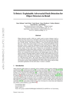 X-Detect: Explainable Adversarial Patch Detection for Object Detectors
  in Retail