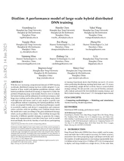 DistSim: A performance model of large-scale hybrid distributed DNN
  training