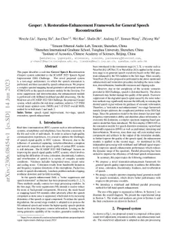 Gesper: A Restoration-Enhancement Framework for General Speech
  Reconstruction