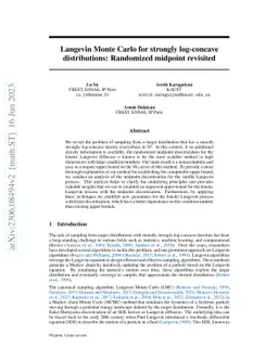 Langevin Monte Carlo for strongly log-concave distributions: Randomized
  midpoint revisited