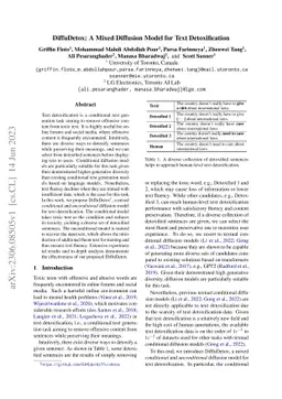 DiffuDetox: A Mixed Diffusion Model for Text Detoxification