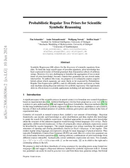 Probabilistic Regular Tree Priors for Scientific Symbolic Reasoning