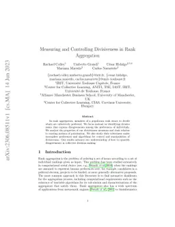 Measuring and Controlling Divisiveness in Rank Aggregation