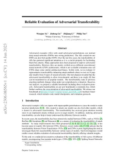 Reliable Evaluation of Adversarial Transferability