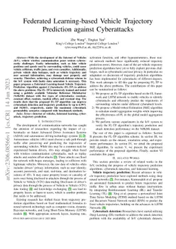 Federated Learning-based Vehicle Trajectory Prediction against
  Cyberattacks