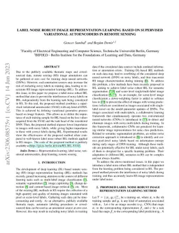 Label Noise Robust Image Representation Learning based on Supervised
  Variational Autoencoders in Remote Sensing