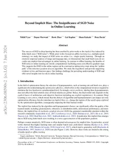 Beyond Implicit Bias: The Insignificance of SGD Noise in Online Learning