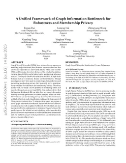 A Unified Framework of Graph Information Bottleneck for Robustness and
  Membership Privacy
