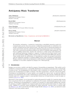 Anticipatory Music Transformer