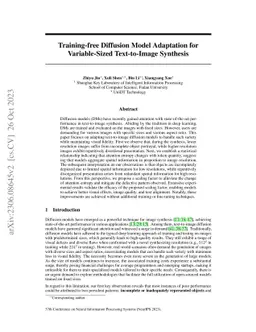 Training-free Diffusion Model Adaptation for Variable-Sized
  Text-to-Image Synthesis