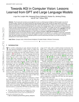 Towards AGI in Computer Vision: Lessons Learned from GPT and Large
  Language Models