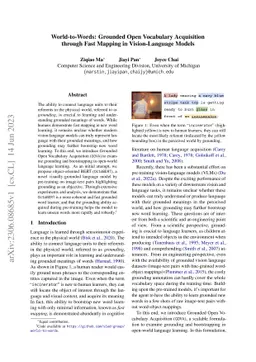 World-to-Words: Grounded Open Vocabulary Acquisition through Fast
  Mapping in Vision-Language Models