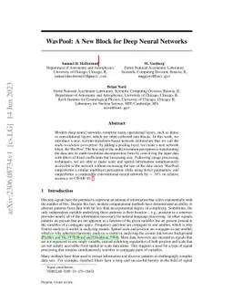 WavPool: A New Block for Deep Neural Networks