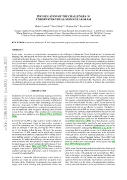 Investigation of the Challenges of Underwater-Visual-Monocular-SLAM