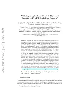 Utilizing Longitudinal Chest X-Rays and Reports to Pre-Fill Radiology
  Reports
