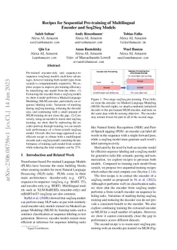 Recipes for Sequential Pre-training of Multilingual Encoder and Seq2Seq
  Models