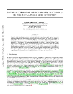 Near-Optimal Partially Observable Reinforcement Learning with Partial Online State Information