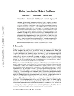 Online Learning for Obstacle Avoidance