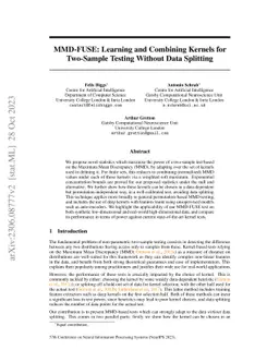 MMD-FUSE: Learning and Combining Kernels for Two-Sample Testing Without
  Data Splitting