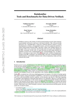 Katakomba: Tools and Benchmarks for Data-Driven NetHack