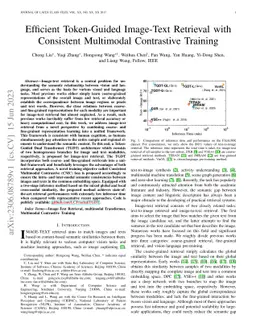 Efficient Token-Guided Image-Text Retrieval with Consistent Multimodal
  Contrastive Training