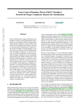 Exact Count of Boundary Pieces of ReLU Classifiers: Towards the Proper
  Complexity Measure for Classification