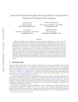 Langevin Thompson Sampling with Logarithmic Communication: Bandits and
  Reinforcement Learning