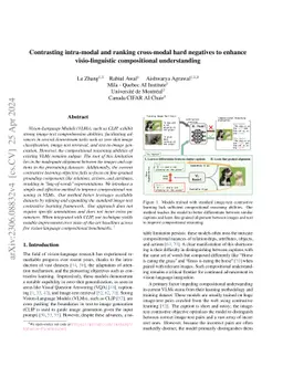 Contrasting Intra-Modal and Ranking Cross-Modal Hard Negatives to
  Enhance Visio-Linguistic Compositional Understanding