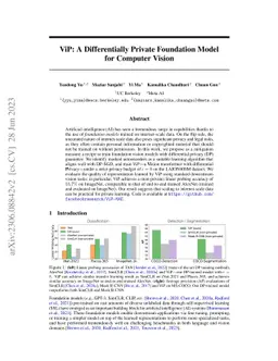 ViP: A Differentially Private Foundation Model for Computer Vision