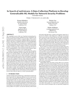 In Search of netUnicorn: A Data-Collection Platform to Develop
  Generalizable ML Models for Network Security Problems