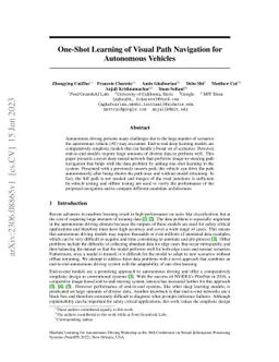 One-Shot Learning of Visual Path Navigation for Autonomous Vehicles