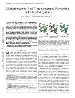 Motion Perceiver: Real-Time Occupancy Forecasting for Embedded Systems