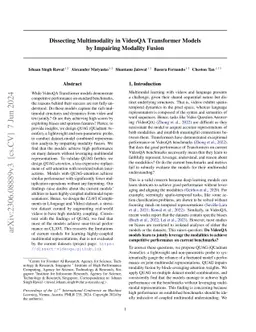 Dissecting Multimodality in VideoQA Transformer Models by Impairing
  Modality Fusion