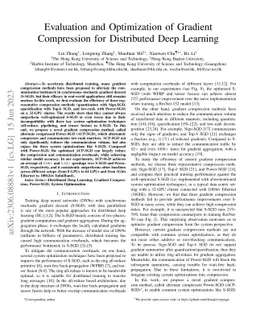Evaluation and Optimization of Gradient Compression for Distributed Deep
  Learning