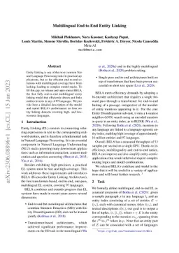 Multilingual End to End Entity Linking