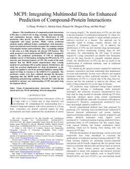 MCPI: Integrating Multimodal Data for Enhanced Prediction of Compound
  Protein Interactions
