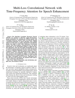 Multi-Loss Convolutional Network with Time-Frequency Attention for
  Speech Enhancement
