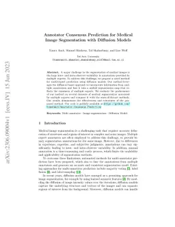 Annotator Consensus Prediction for Medical Image Segmentation with
  Diffusion Models