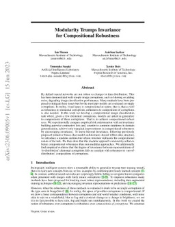 Modularity Trumps Invariance for Compositional Robustness