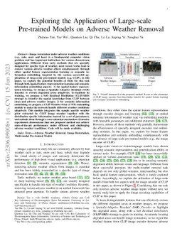 Exploring the Application of Large-scale Pre-trained Models on Adverse
  Weather Removal