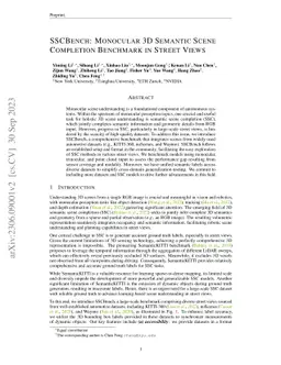 SSCBench: Monocular 3D Semantic Scene Completion Benchmark in Street
  Views