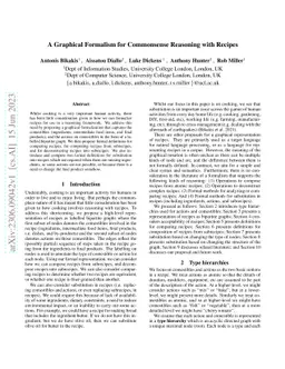 A Graphical Formalism for Commonsense Reasoning with Recipes